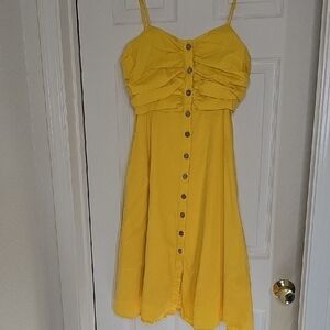 Lulu's Mustard Smocked Dress
